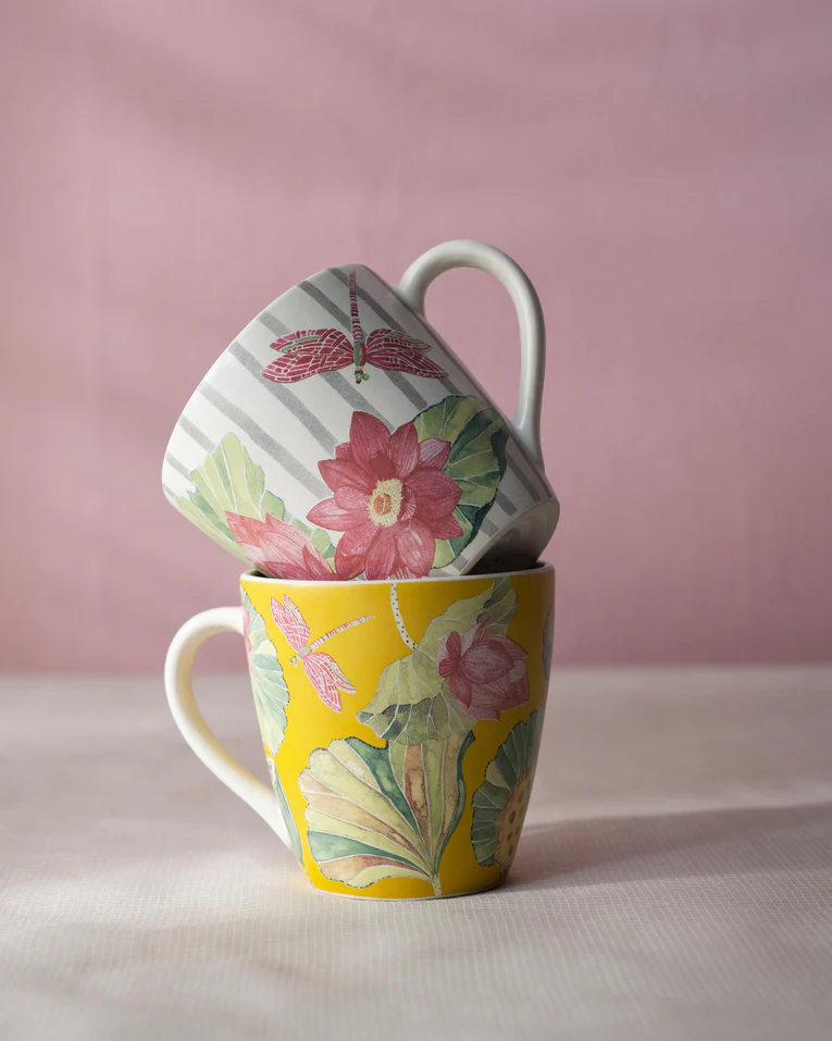 Nicobar Lotus Garden Mugs 